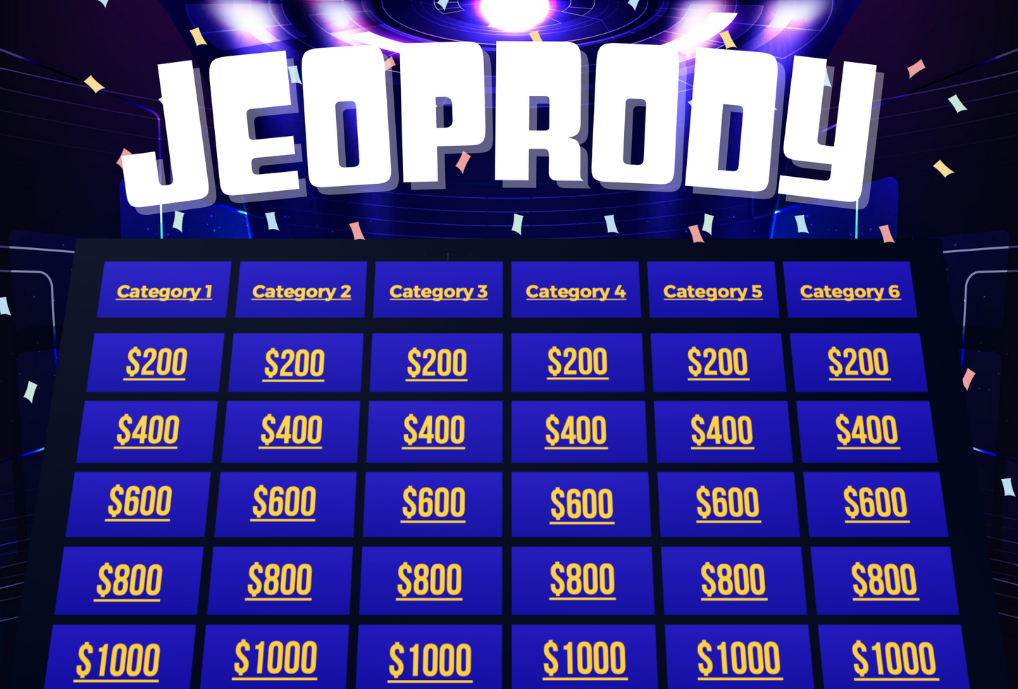 Customizable Jeopardy Powerpoint Template