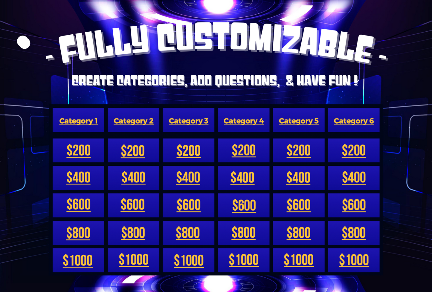 Customizable Jeopardy Powerpoint Template