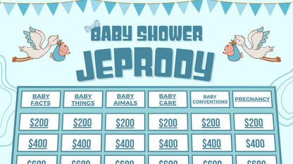 Baby Shower Jeoprody Template- Boy