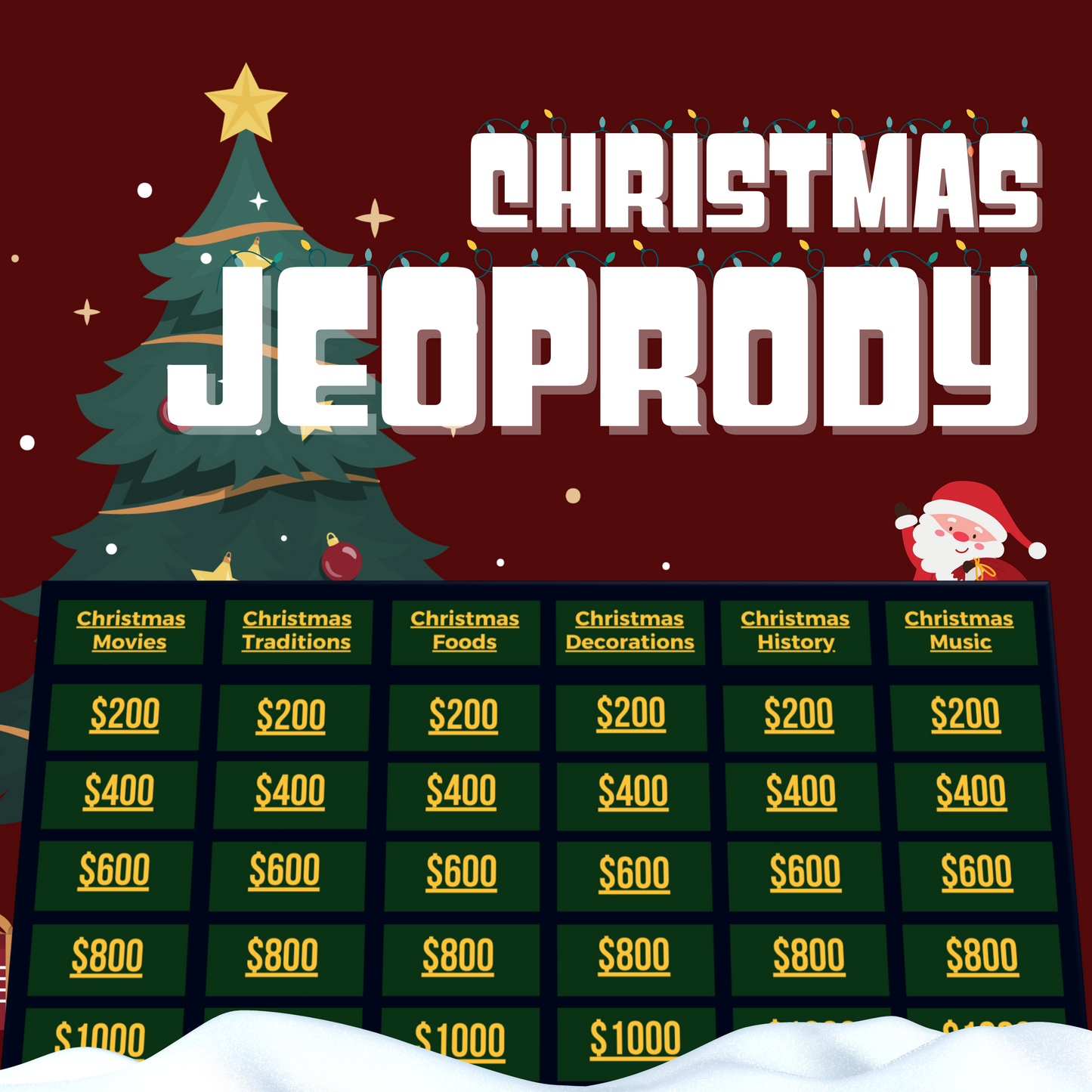 Christmas Jeopordy Template