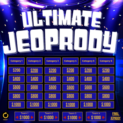 Ultimate Jeopardy Powerpoint Template- Host Your Own Game Show